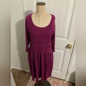 Magenta maxi dress medium sleeve with pockets
